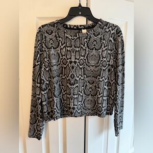Snake Print Long Sleeve Top